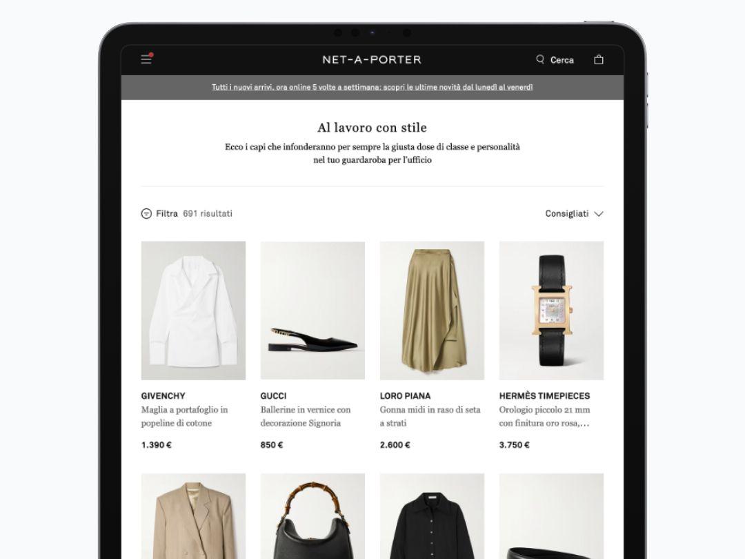 NET-A-PORTER Italian collection listing page